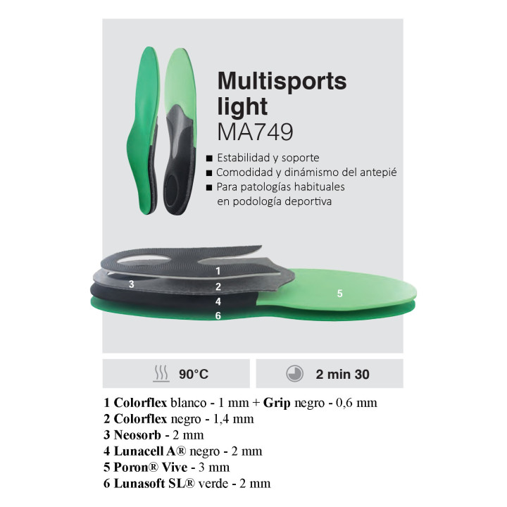 PLANTILLA MULTISPORTS LIGHT MA-749